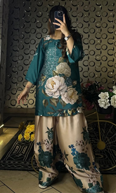 Teal Blossom 2pcs