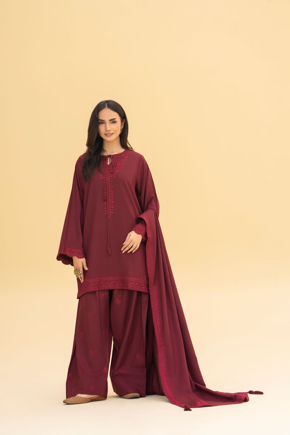Ayla maroon 3pcs