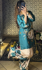 Teal Blossom  2pcs