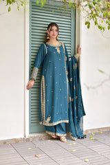 Zimal Embroidered 3pcs